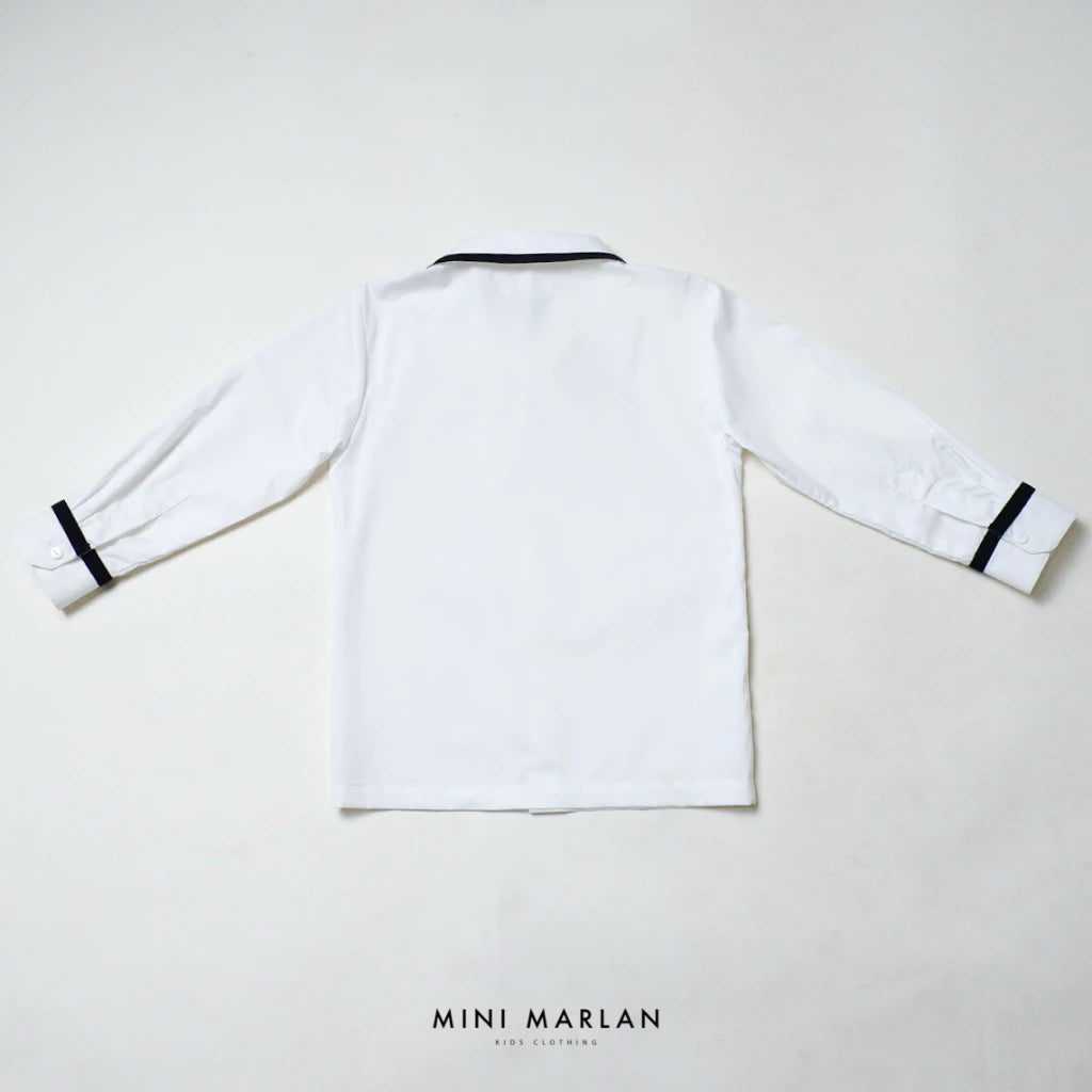 Cole White Shirt with Black Trim – Minimalist Elegance