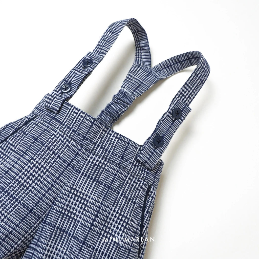 Dakota Blue Boy Overall Short – Classic Tartan Charm