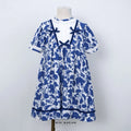 Angelica Blue Pattern Dress – Whimsical Iris Floral Charm