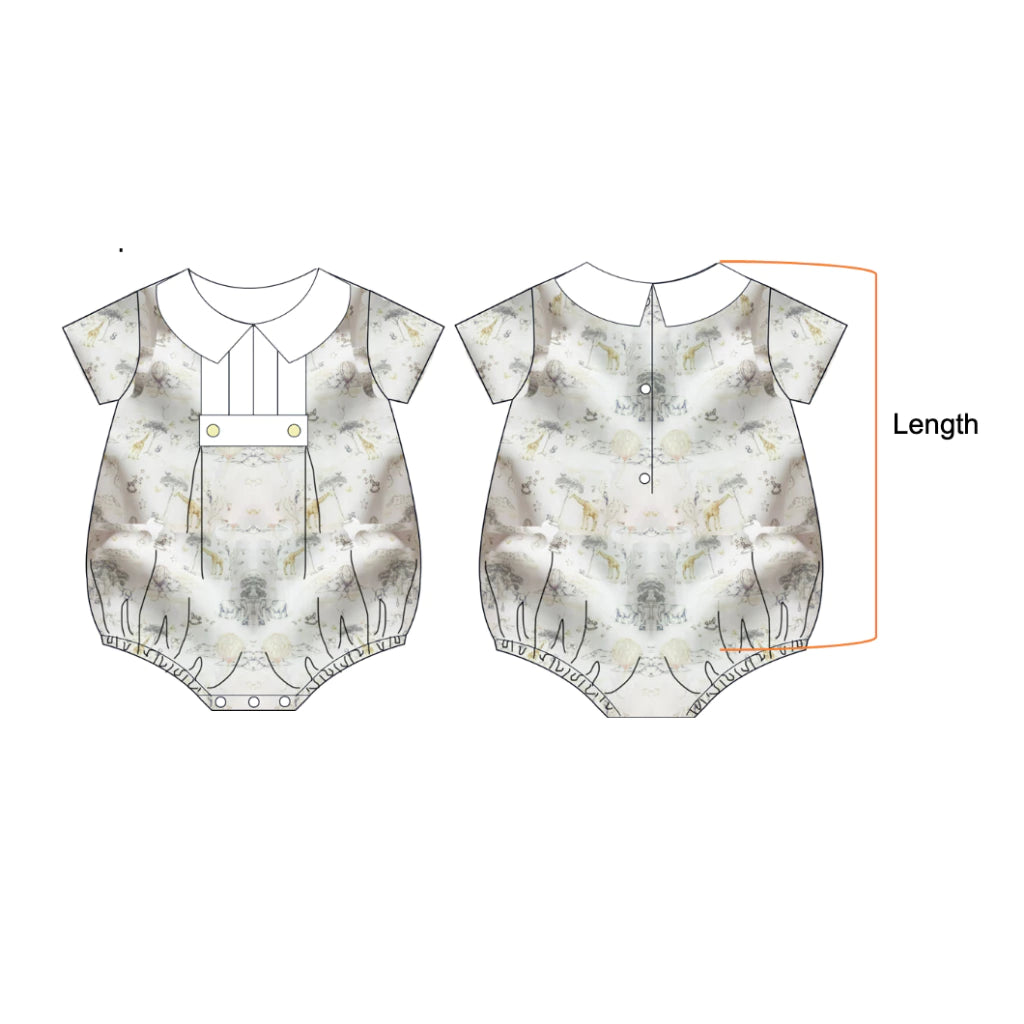 Animal Pattern Baby Romper (Unisex) – Whimsical Comfort