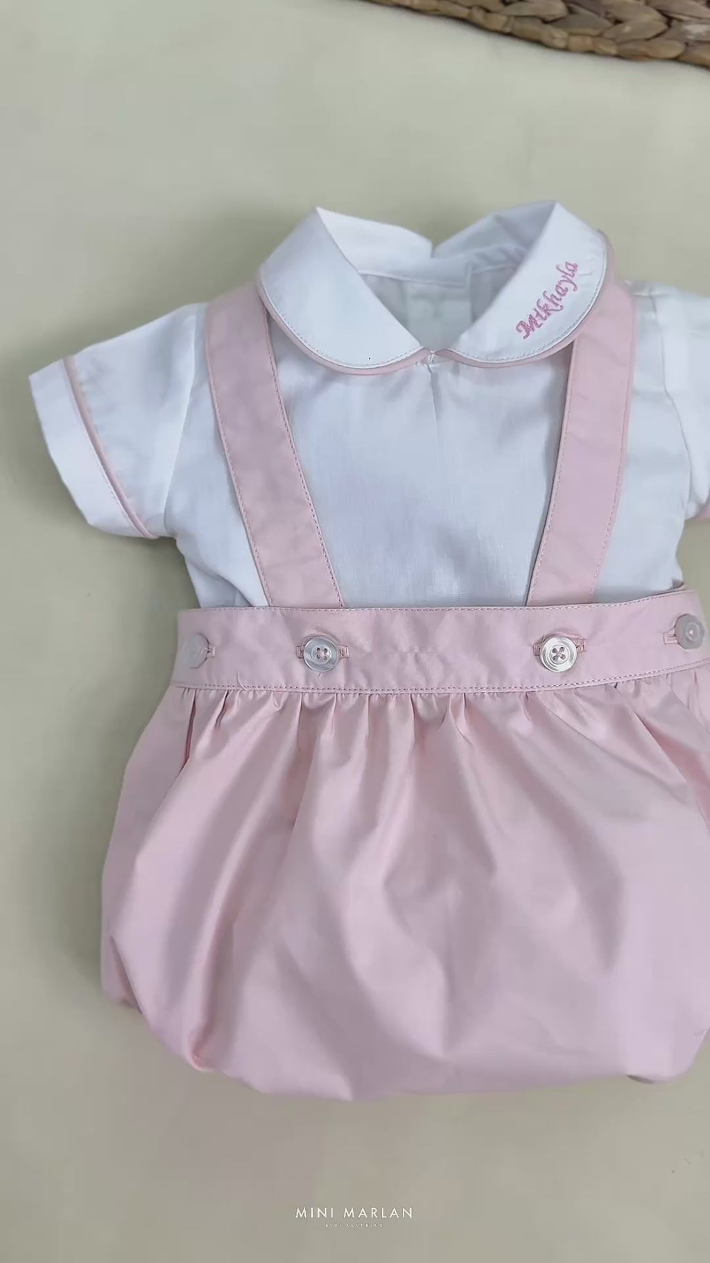 Elio Pink Set – Classic Cotton Shirt and Overall Short