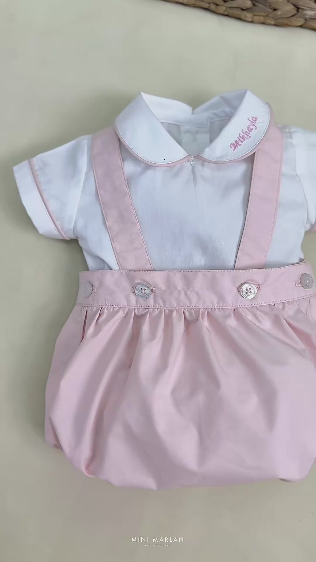 Elio Pink Set – Classic Cotton Shirt and Overall Short